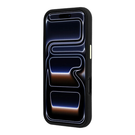 Guess Guess iPhone 18 Pro Max Hoesje harde behuizing - SW - generfd PU - groot logo van hars Zwart