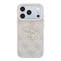 Guess Guess iPhone 18 Pro Max/iPhone 17 Pro Max Hartschalenhülle 4G PU Großes Strasslogo - Rosa
