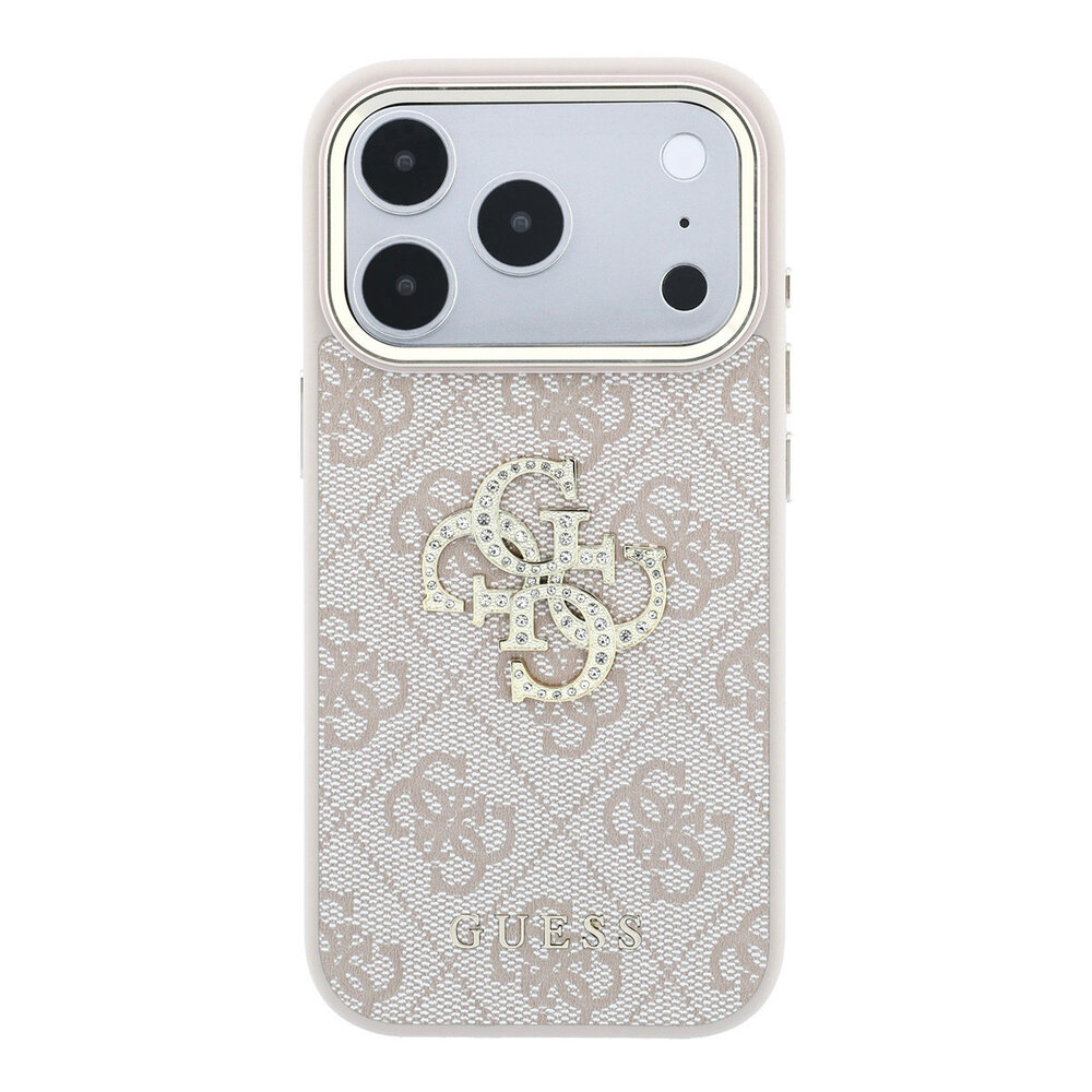 Guess Guess iPhone 18 Pro Max Hoesje harde behuizing - 4G - PU - groot strasslogo Roze Guess Guess iPhone 18 Pro Max Hoesje harde behuizing - 4G - PU - groot strasslogo Roze