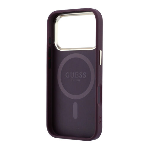 Guess Guess iPhone 18 Pro Max/iPhone 17 Pro Max Hartschalenhülle MagSafe Saffiano Kleines 4G-Logo Klassisches Logo - Bordeaux