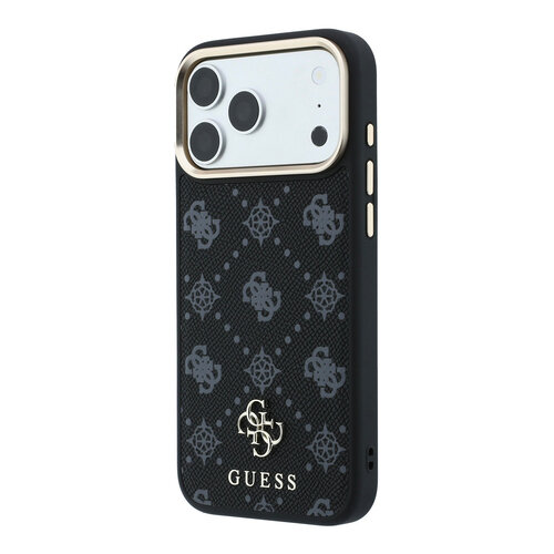 Guess Guess iPhone 18 Pro/iPhone 17 Pro Hartschalenhülle MagSafe Pfingstrose HS Kleines 4G-Logo - Schwarz