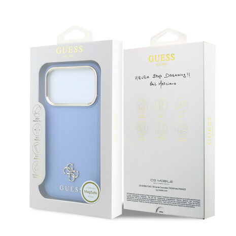 Guess Guess iPhone 18 Pro Hülle Hartschale - MagSafe - Saffiano - kleines 4G - Classic Hellblau Guess Guess iPhone 18 Pro Hülle Hartschale - MagSafe - Saffiano - kleines 4G - Classic Hellblau
