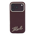Karl Lagerfeld Karl Lagerfeld iPhone 18 Pro/iPhone 17 Pro Hartschalenhülle MagSafe SW Genarbtes PU Signaturlogo aus Kunstharz - Bordeaux