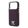 Karl Lagerfeld Karl Lagerfeld iPhone 18 Pro Max/iPhone 17 Pro Max Hartschalenhülle MagSafe SW Genarbtes PU Geprägter Ring Kameo-Logo - Bordeaux