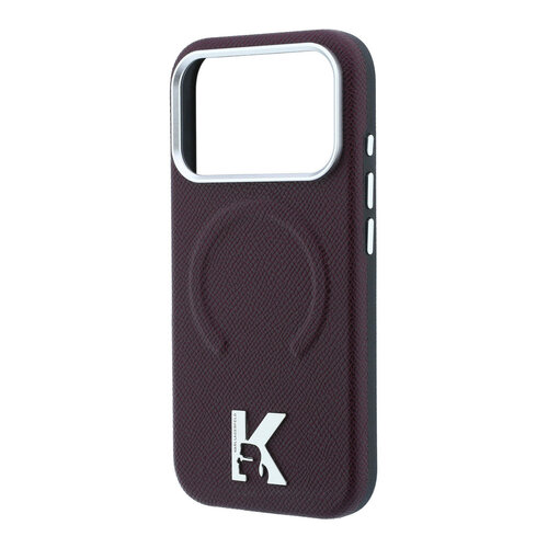 Karl Lagerfeld Karl Lagerfeld iPhone 18 Pro Max/iPhone 17 Pro Max Hartschalenhülle MagSafe SW Genarbtes PU Geprägter Ring Kameo-Logo - Bordeaux