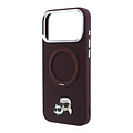 Karl Lagerfeld Karl Lagerfeld iPhone 18 Pro Max/iPhone 17 Pro Max Hartschalenhülle MagSafe PU 360° Ringständer KC Heads-Anstecker - Bordeaux
