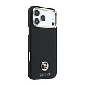 Guess Guess iPhone 18 Pro/iPhone 17 Pro Hartschalenhülle MagSafe SW Genarbtes PU Rundes Strasslogo - Schwarz