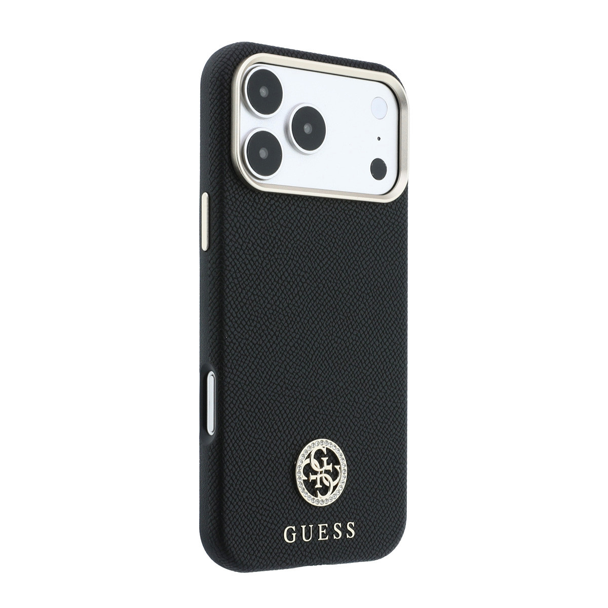 Guess Guess iPhone 18 Pro Hoesje harde behuizing - MagSafe - SW - generfd PU - rond strasslogo Zwart, foto 4 van 6
