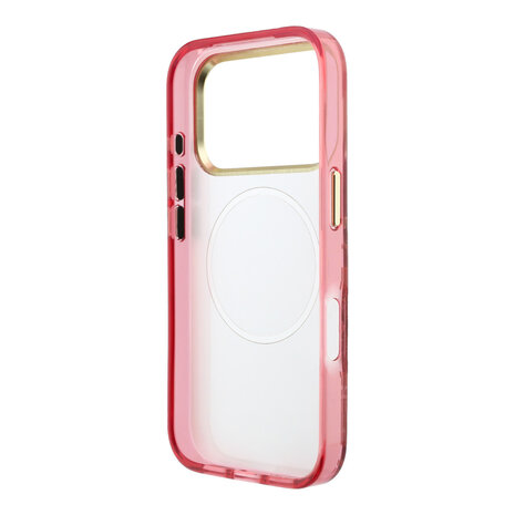 Guess Guess iPhone 18 Pro Max Hülle Hartschale - MagSafe - IML - Glitzer - Blossom Roses Bordeauxrot