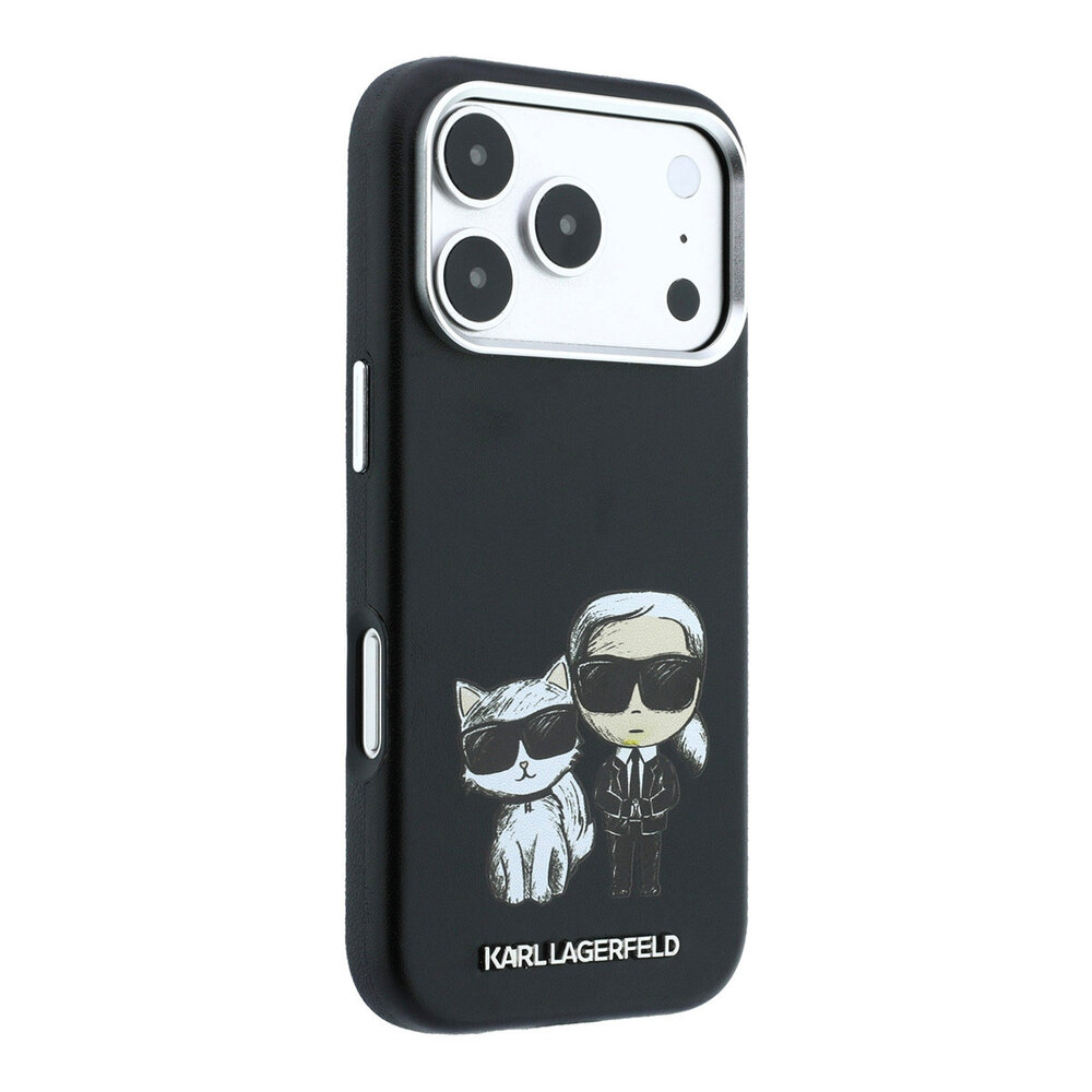 Karl Lagerfeld Karl iPhone 18 Pro Max Hoesje harde behuizing - MagSafe - SW - glad PU - KC Bodies Sketch Zwart