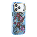 Guess Guess iPhone 18 Pro Hülle Hartschale - MagSafe - IML - Glitzer - Blossom Roses Hellblau