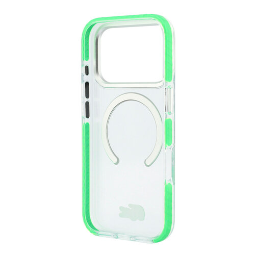 Lacoste Lacoste iPhone 18 Pro/iPhone 17 Pro Hartschalenhülle MagSafe IML Grüne Ränder - Transparent/Grün
