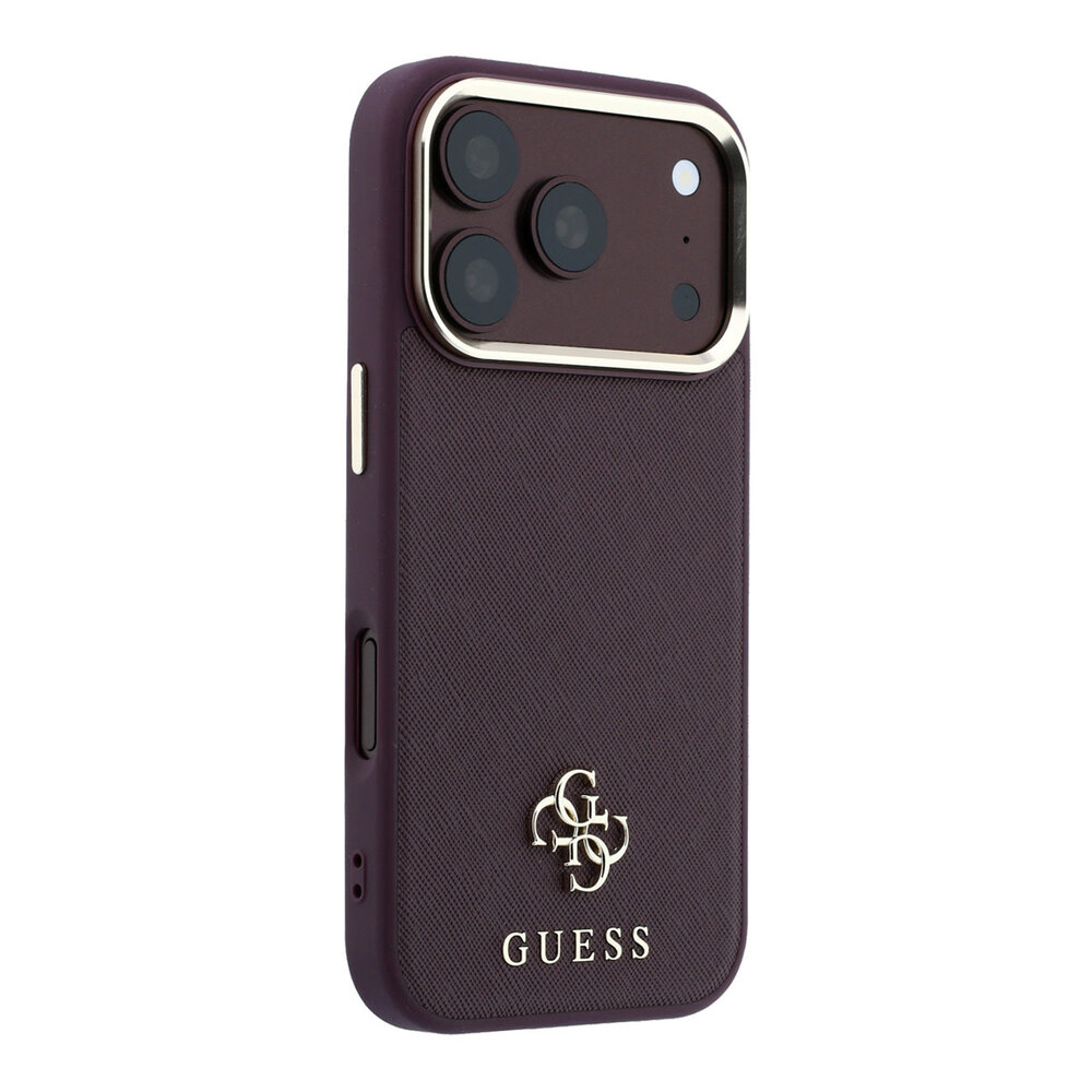 Guess Guess iPhone 18 Pro Hülle Hartschale - MagSafe - Saffiano - kleines 4G - Classic Bordeauxrot Guess Guess iPhone 18 Pro Hülle Hartschale - MagSafe - Saffiano - kleines 4G - Classic Bordeauxrot