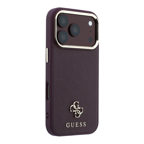 Guess Guess iPhone 18 Pro/iPhone 17 Pro Hartschalenhülle MagSafe Saffiano Kleines 4G-Logo Klassisches Logo - Bordeaux