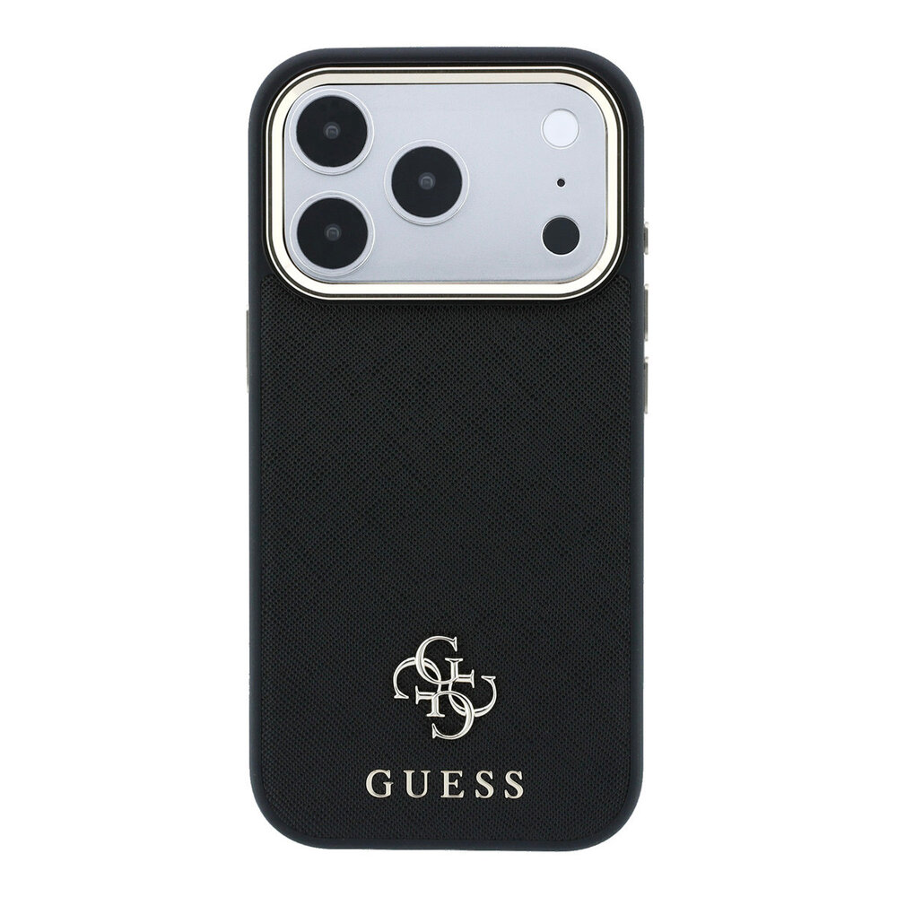 Guess Guess iPhone 18 Pro Max Hoesje harde behuizing - MagSafe - Saffiano - klein 4G - Classic Zwart
