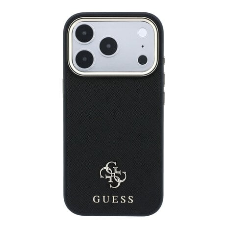 Guess Guess iPhone 18 Pro Max Hoesje harde behuizing - MagSafe - Saffiano - klein 4G - Classic Zwart