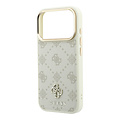 Guess Guess iPhone 18 Pro/iPhone 17 Pro Hartschalenhülle MagSafe Pfingstrose HS Kleines 4G-Logo - Beige