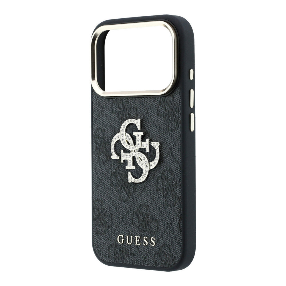 Guess Guess iPhone 18 Pro Max Hoesje harde behuizing - 4G - PU - groot strasslogo Zwart Guess Guess iPhone 18 Pro Max Hoesje harde behuizing - 4G - PU - groot strasslogo Zwart
