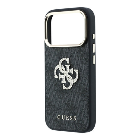Guess Guess iPhone 18 Pro Max Hoesje harde behuizing - 4G - PU - groot strasslogo Zwart Guess Guess iPhone 18 Pro Max Hoesje harde behuizing - 4G - PU - groot strasslogo Zwart