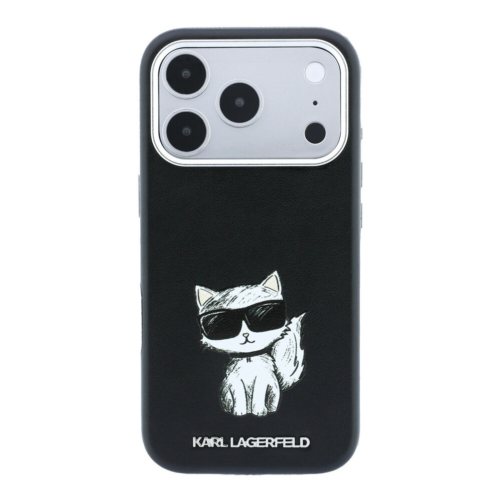 Karl Lagerfeld Karl iPhone 18 Pro Max Hoesje harde behuizing - MagSafe - SW - glad PU - Choupette Sketch Zwart
