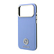 Guess Guess iPhone 18 Pro Max Hülle Hartschale - MagSafe - SW - genarbtes PU - rundes Strasslogo Hellblau