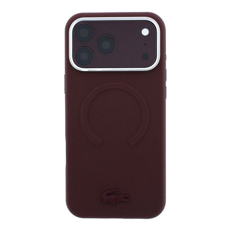 Lacoste Lacoste iPhone 18 Pro Max Hülle Hartschale - MagSafe - PVC - Petit Pique - Prägung Bordeauxrot Lacoste Lacoste iPhone 18 Pro Max Hülle Hartschale - MagSafe - PVC - Petit Pique - Prägung Bordeauxrot