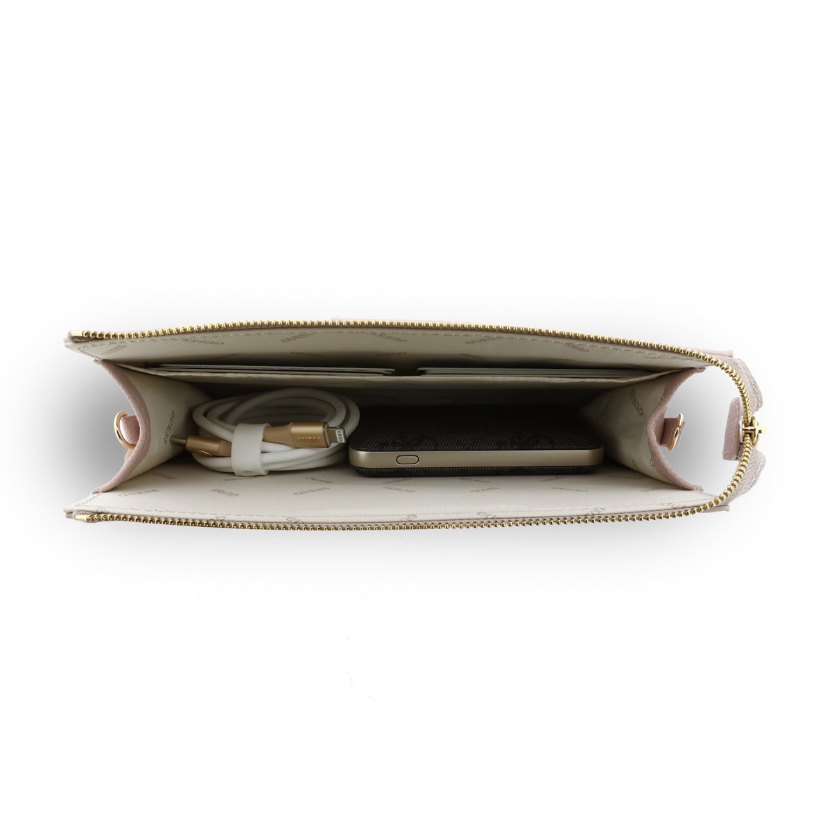 Guess Guess Telefoontas Peony - PU - 4G-logo - klassiek logo - streeppatroon Roze, foto 6 van 6