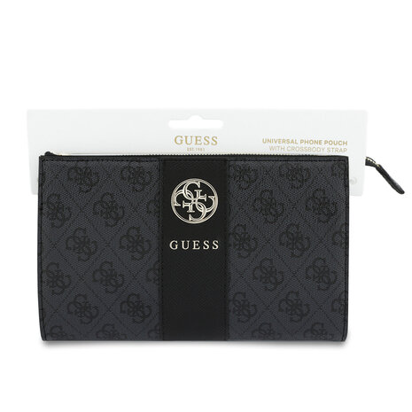Guess Guess Phone pouch 4G - PU - round 4G logo - classic logo - stripe pattern Black Guess Guess Phone pouch 4G - PU - round 4G logo - classic logo - stripe pattern Black