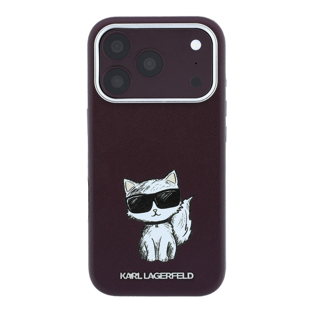 Karl Lagerfeld Karl iPhone 18 Pro Max Hoesje harde behuizing - MagSafe - SW - glad PU - Choupette Sketch Bordeauxrood Karl Lagerfeld Karl iPhone 18 Pro Max Hoesje harde behuizing - MagSafe - SW - glad PU - Choupette Sketch Bordeauxrood