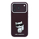 Karl Lagerfeld Karl iPhone 18 Pro Max Hülle Hartschale - MagSafe - SW - glattes PU - Choupette Sketch Bordeauxrot