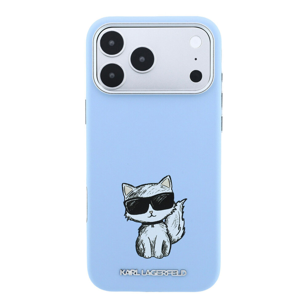 Karl Lagerfeld Karl iPhone 18 Pro Max Case hard shell - MagSafe - SW - smooth PU - Choupette Sketch Light blue Karl Lagerfeld Karl iPhone 18 Pro Max Case hard shell - MagSafe - SW - smooth PU - Choupette Sketch Light blue