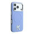 Karl Lagerfeld Karl Lagerfeld iPhone 18 Pro Max/iPhone 17 Pro Max Hartschalenhülle MagSafe SW Genarbtes PU Geprägter Ring Kameo-Logo - Hellblau