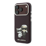 Karl Lagerfeld Karl iPhone 18 Pro Hoesje harde behuizing - MagSafe - SW - glad PU - KC Bodies Sketch Bordeauxrood