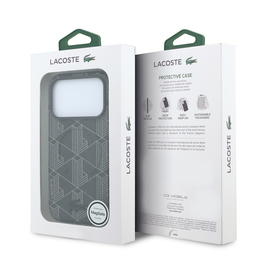 Lacoste Lacoste iPhone 18 Pro Hülle Hartschale - MagSafe - PVC - The Blend - Prägung Schwarz Lacoste Lacoste iPhone 18 Pro Hülle Hartschale - MagSafe - PVC - The Blend - Prägung Schwarz