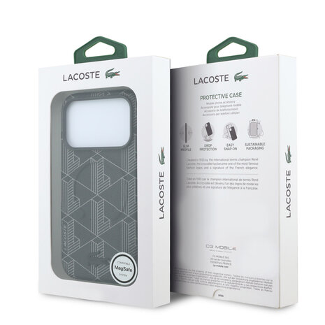 Lacoste Lacoste iPhone 18 Pro Hülle Hartschale - MagSafe - PVC - The Blend - Prägung Schwarz Lacoste Lacoste iPhone 18 Pro Hülle Hartschale - MagSafe - PVC - The Blend - Prägung Schwarz