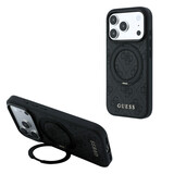 Guess Guess iPhone 18 Pro / iPhone 17 Pro Handyhülle MagSafe - 4G - PU - Hartschale - Ringständer - klassisches Logo Schwarz