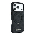 Guess Guess iPhone 18 Pro/iPhone 17 Pro Hartschalenhülle MagSafe PU 4G Ringständer Klassisches Logo - Schwarz