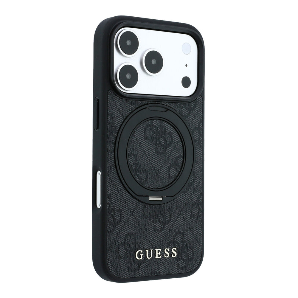 Guess Guess iPhone 18 Pro / iPhone 17 Pro Handyhülle MagSafe - 4G - PU - Hartschale - Ringständer - klassisches Logo Schwarz Guess Guess iPhone 18 Pro / iPhone 17 Pro Handyhülle MagSafe - 4G - PU - Hartschale - Ringständer - klassisches Logo Schwarz