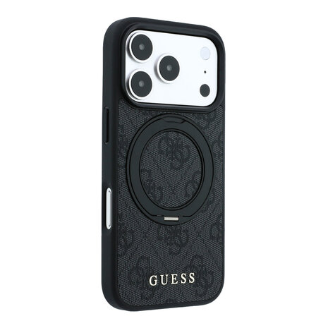Guess Guess iPhone 18 Pro / iPhone 17 Pro Phone case MagSafe - 4G - PU - hard shell - ring stand - classic logo Black Guess Guess iPhone 18 Pro / iPhone 17 Pro Phone case MagSafe - 4G - PU - hard shell - ring stand - classic logo Black