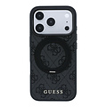 Guess Guess iPhone 18 Pro/iPhone 17 Pro Hartschalenhülle MagSafe PU 4G Ringständer Klassisches Logo - Schwarz