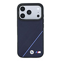 BMW BMW iPhone 18 Pro/iPhone 17 Pro Hartschalenhülle MagSafe PU Reifenprofil Linienmuster Metalllogos - Hellblau