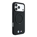 BMW BMW M iPhone 18 Pro/iPhone 17 Pro Hartschalenhülle MagSafe PU Kevlar Ringständer Metalllogos - Schwarz