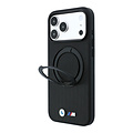BMW BMW M iPhone 18 Pro/iPhone 17 Pro Hartschalenhülle MagSafe PU Kevlar Ringständer Metalllogos - Schwarz