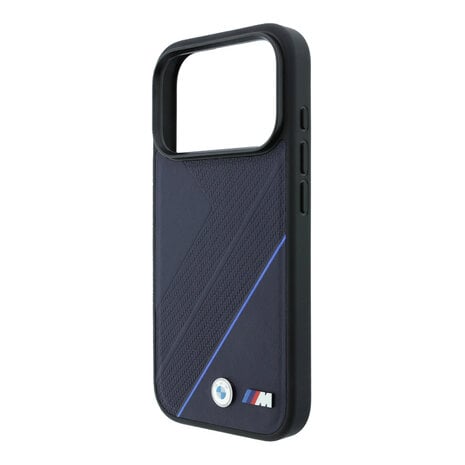 BMW BMW iPhone 18 Pro Max / iPhone 17 Pro Max Phone case MagSafe - PU - textured tyre-track pattern - line pattern - hard shell - metal logos Light blue