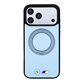 BMW BMW M iPhone 18 Pro Max/iPhone 17 Pro Max Hartschalenhülle MagSafe PU Kevlar Ringständer Metalllogos - Hellblau