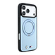 BMW BMW M iPhone 18 Pro Max / iPhone 17 Pro Max Coque de téléphone MagSafe - PU - Kevlar - coque rigide - support à anneau - logos métalliques Bleu clair