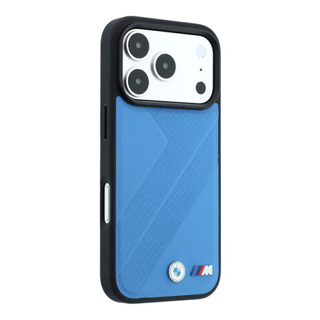 BMW BMW iPhone 18 Pro Max / iPhone 17 Pro Max Phone case MagSafe - PU - textured tyre-track pattern - hard shell - metal logos Light blue BMW BMW iPhone 18 Pro Max / iPhone 17 Pro Max Phone case MagSafe - PU - textured tyre-track pattern - hard shell - metal logos Light blue