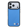 BMW BMW iPhone 18 Pro/iPhone 17 Pro Hartschalenhülle MagSafe PU Reifenprofil Linienmuster Metalllogos - Hellblau