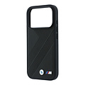 BMW BMW iPhone 18 Pro/iPhone 17 Pro Hartschalenhülle MagSafe PU Reifenprofil Linienmuster Metalllogos - Schwarz