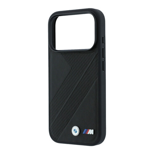 BMW BMW iPhone 18 Pro/iPhone 17 Pro Hartschalenhülle MagSafe PU Reifenprofil Linienmuster Metalllogos - Schwarz